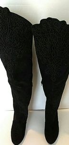 Black Suede Boots. 6M